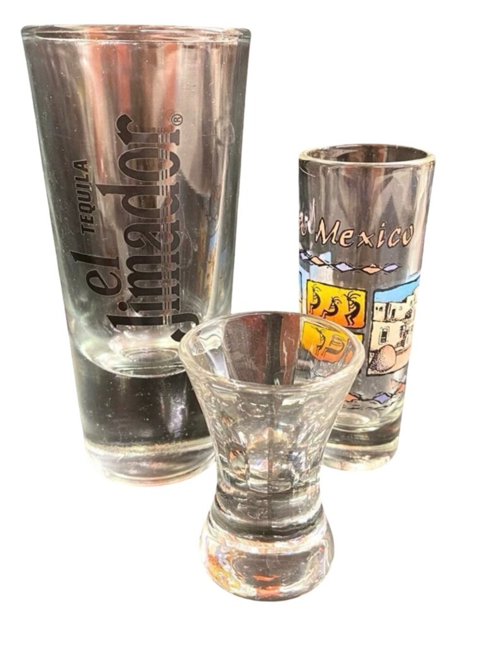 3 Shot Glasses El Jimador New Mexico Kokopelli Mix